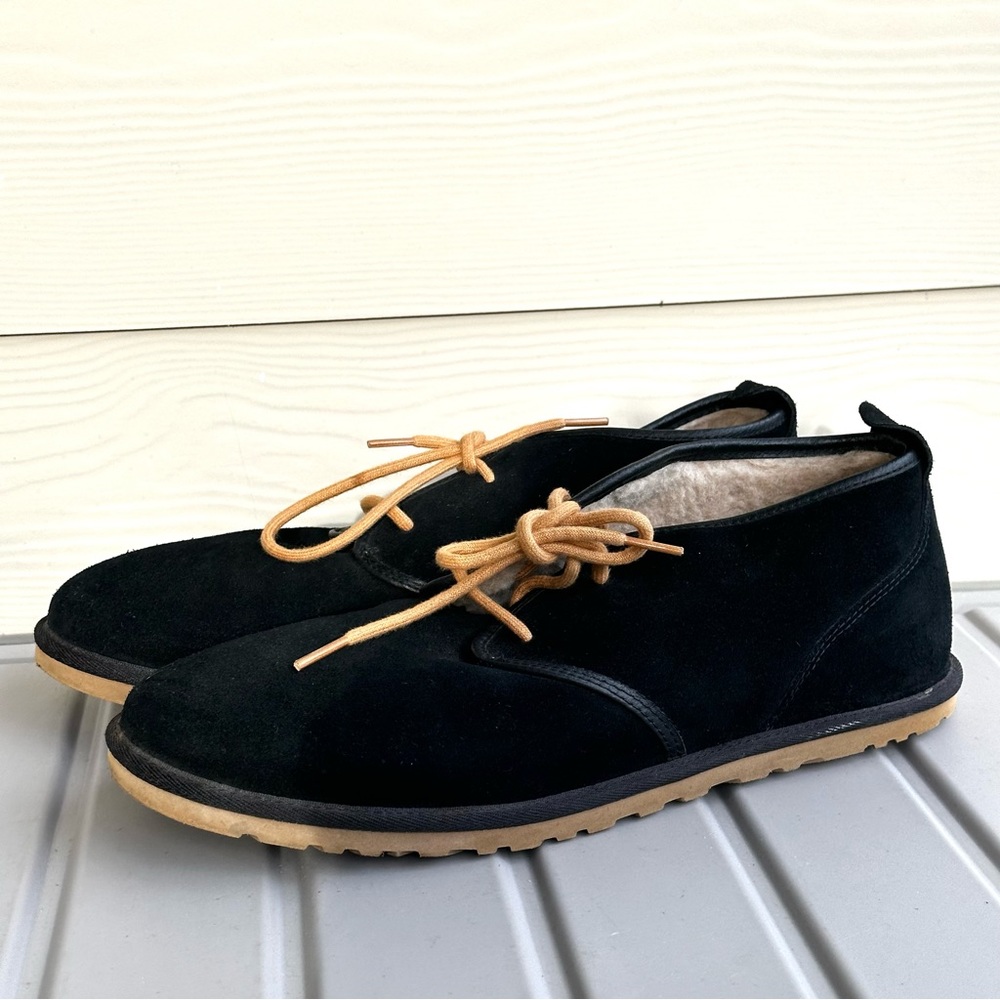 UGG Maksim Chukka Boots Black Suede Lace Up Sheepskin Lined Size 13 Men’s
